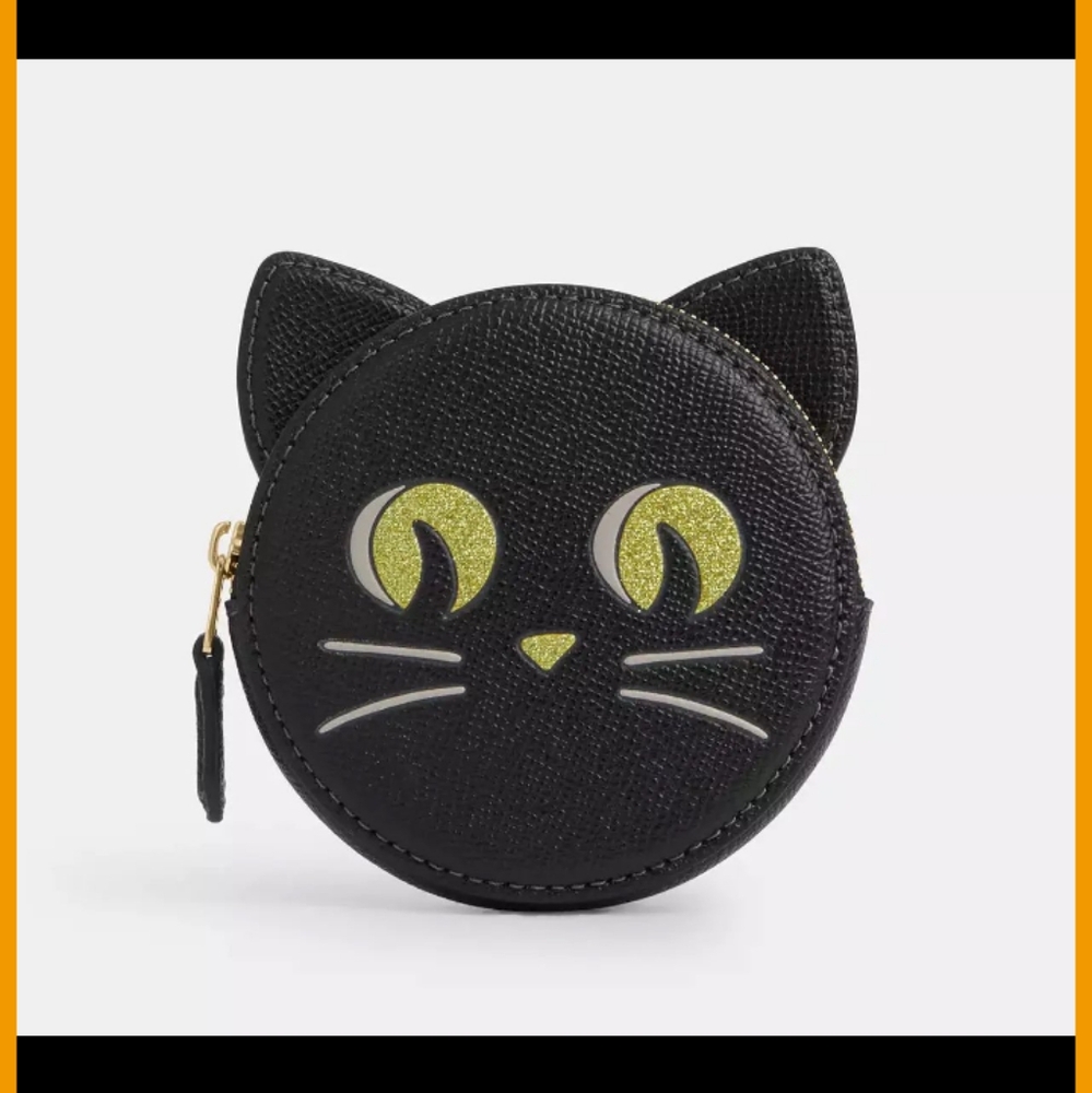 Coach Cat Leather Coin Purse